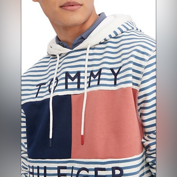 Tommy Hilfiger Quinn Nautical Stripe Hooded Sweatshirt - Picture 3 of 3